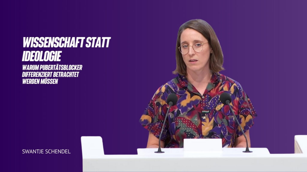 Titelbild - Swantje Schendel - Rede zu Pubertätsblockern