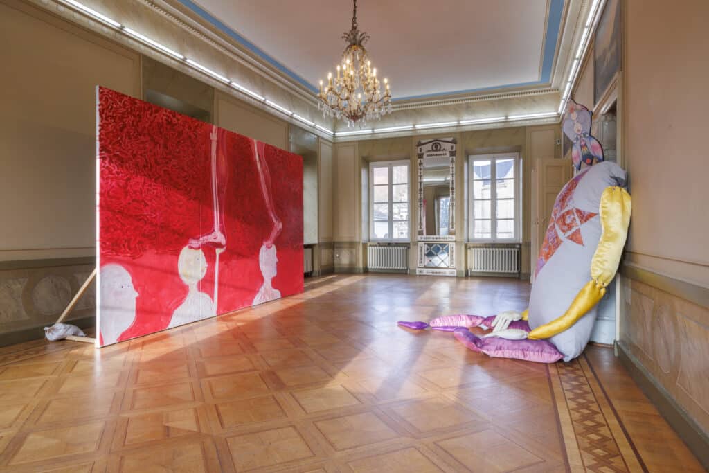 Installationsansicht aus der Ausstellung "But you, yourself, with your own hand must open this door", die vom 6. Dezember 2025 bis 22. Februar 2026 im Kunstverein Braunschweig zu sehen war. Foto: Frank Sperling