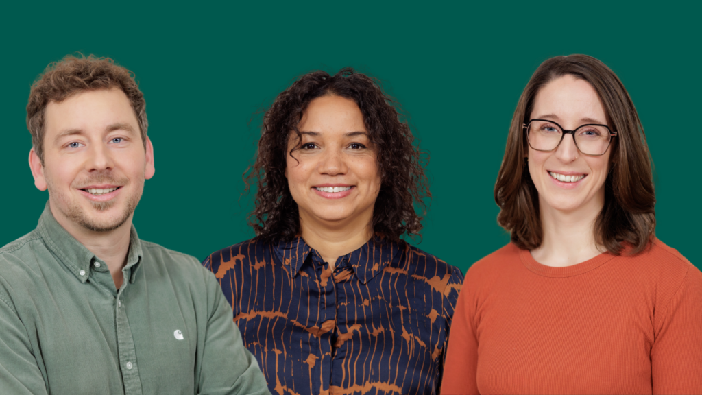 von links nach rechts: Pascal Mennen, Lena Nzume und Swantje Schendel