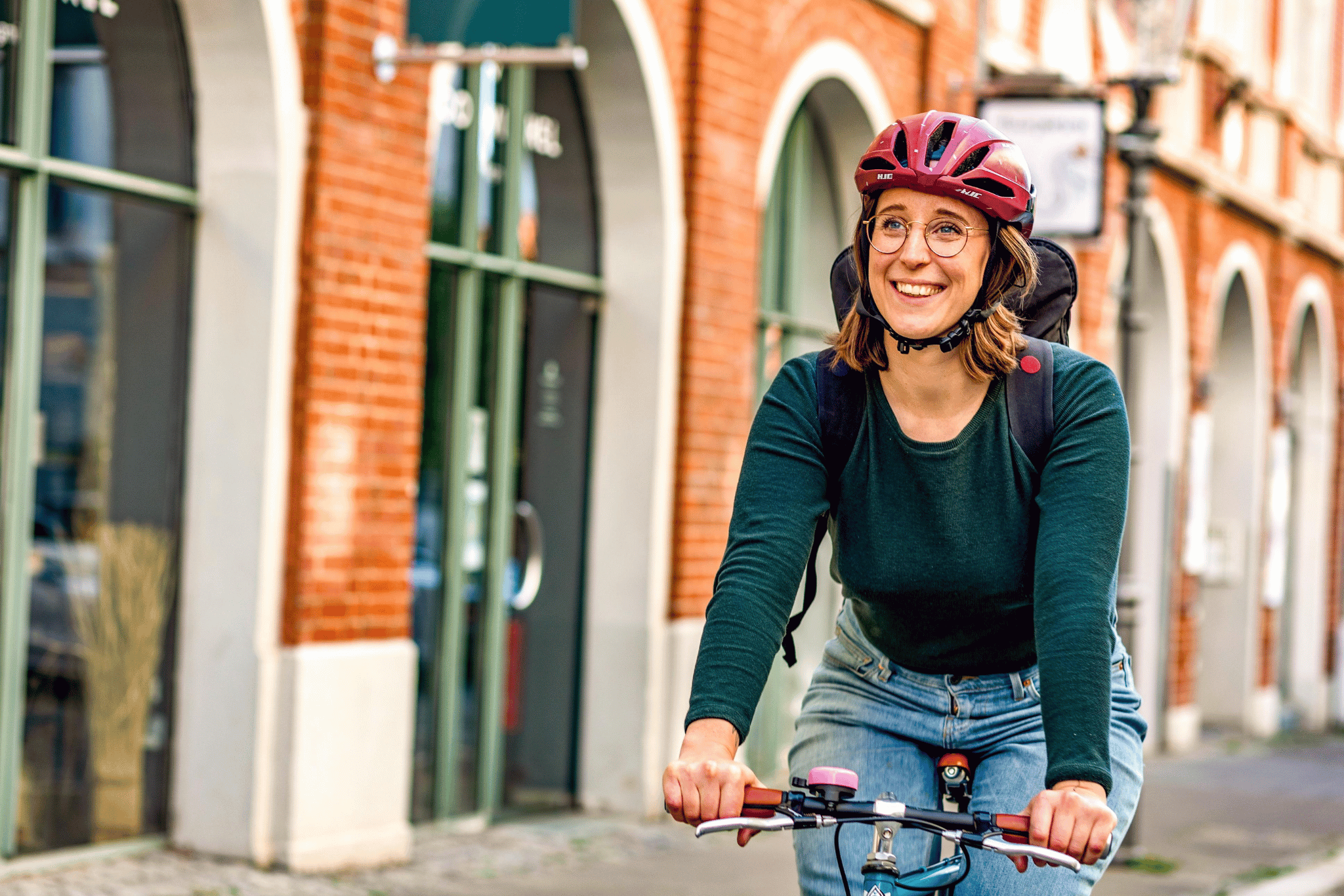 Swantje Schendel auf dem Fahrrad